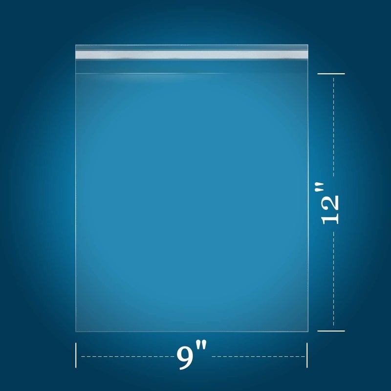 iMailer - 500 Pack - 9" x 12"- Cellophane Bags Self Sealing - Clear Cello Resealable Plastic Poly Bags for A4, Letter Sized Documents, Plastic Sleeves, Clothing - Image 2